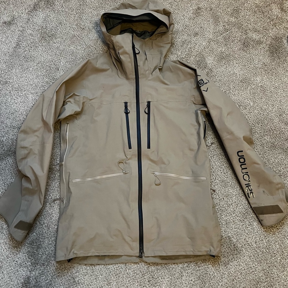 Men’s Salomon s/lab Gore-Tex Pro Ski Shell Large Roasted Cashew